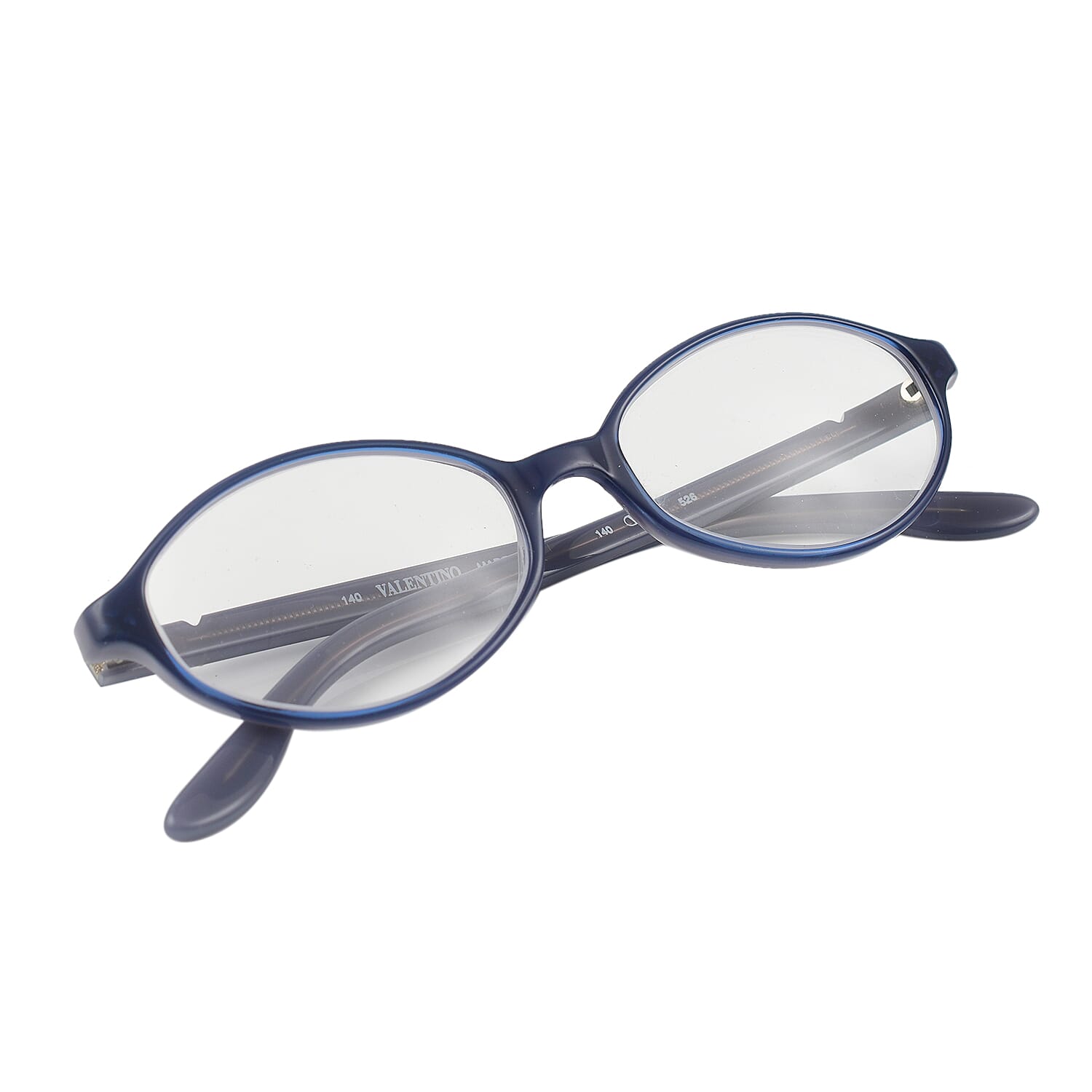 Designer Closeout - VALENTINO Rectangular Unisex Oval Readers (Power 4.00) - Blue Paisley