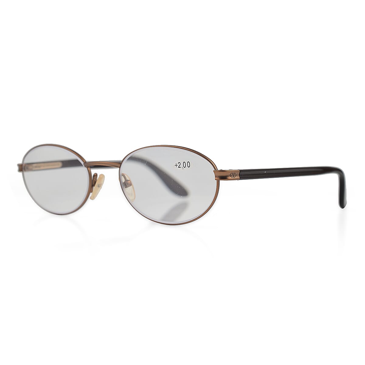 Designer Closeout - VALENTINO Oval Unisex Readers (Power 2.0 D) - Bronze