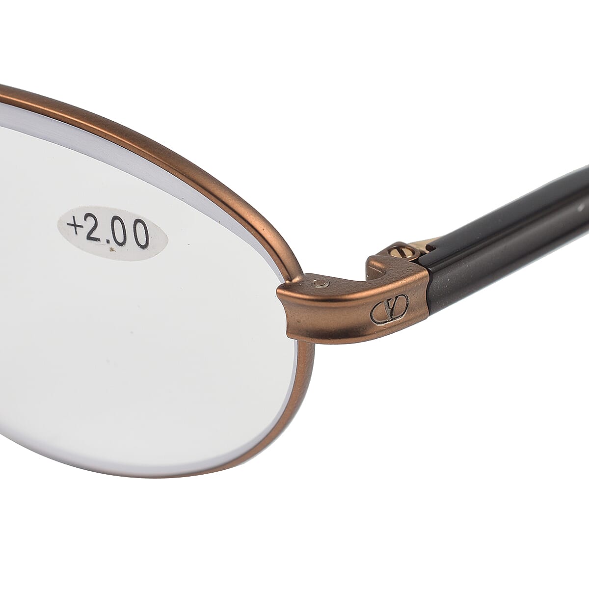 Designer Closeout - VALENTINO Oval Unisex Readers (Power 2.0 D) - Bronze