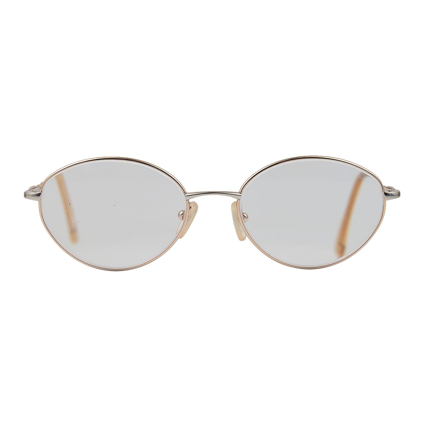 Designer Closeout - VALENTINO Rectangular Metal Oval Unisex Readers (Power 2.0 D) - Antique Gold