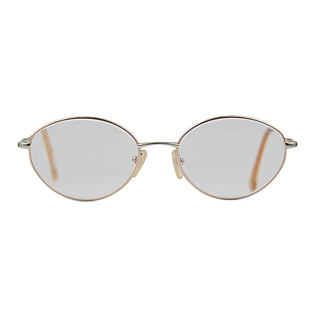 Designer Closeout - VALENTINO Rectangular Metal Oval Unisex Readers (Power 2.0 D) - Antique Gold