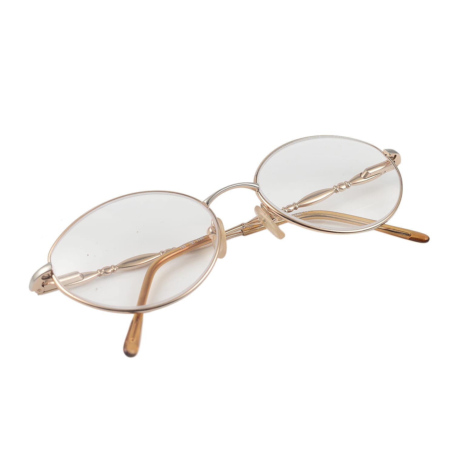 Designer Closeout - VALENTINO Rectangular Metal Oval Unisex Readers (Power 2.0 D) - Antique Gold