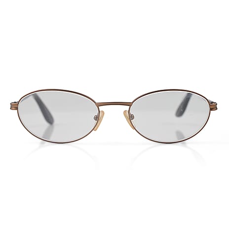 Designer Closeout - VALENTINO Oval Unisex Readers (Power 2.5 D) - Bronze