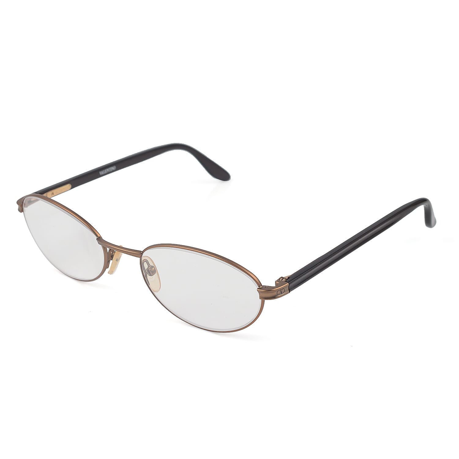 Designer Closeout - VALENTINO Oval Unisex Readers (Power 2.5 D) - Bronze