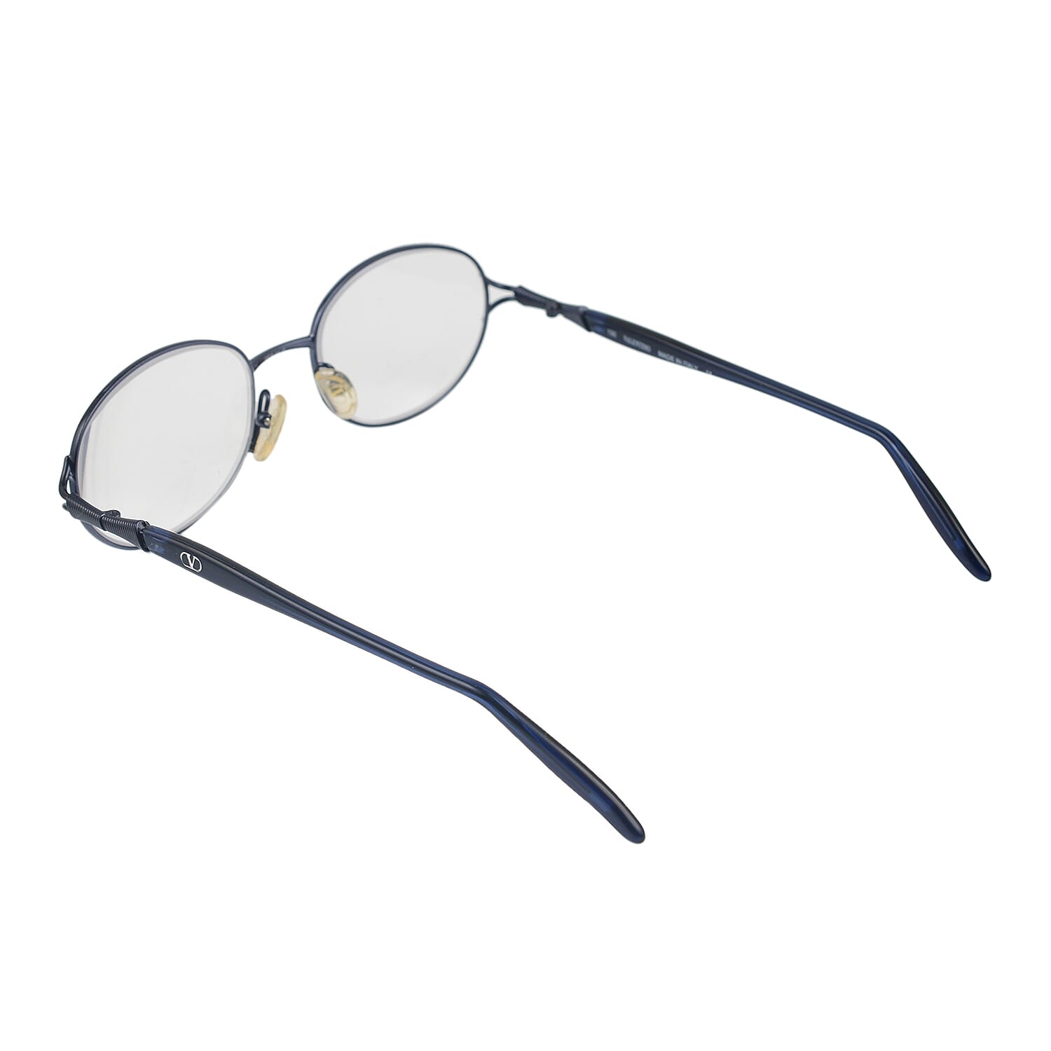 Designer Closeout - VALENTINO Oval Metal Unisex Readers (Power 2.5 D) - Blue