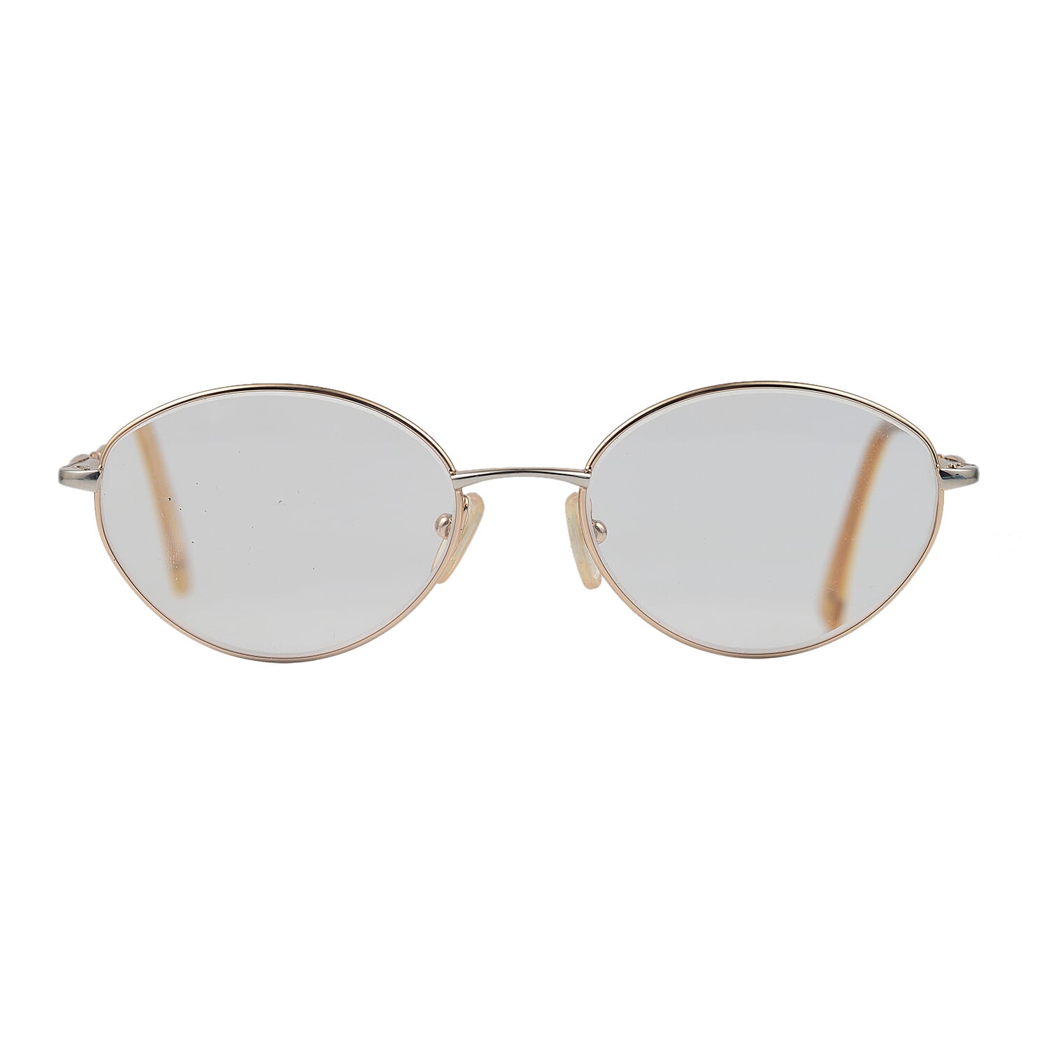 Designer Closeout - VALENTINO Rectangular Metal Oval Unisex Readers (Power 3.0 D) - Antique Gold