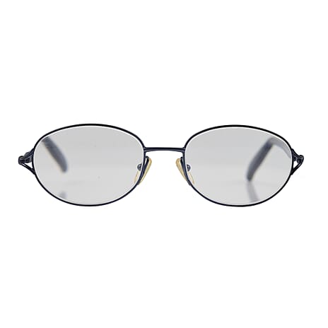 Designer Closeout - VALENTINO Oval Metal Unisex Readers (Power 3.5 D) - Blue