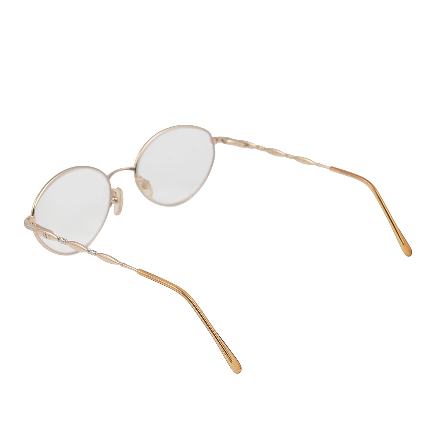 Designer Closeout - VALENTINO Rectangular Metal Oval Unisex Readers (Power 3.5 D) - Antique Gold