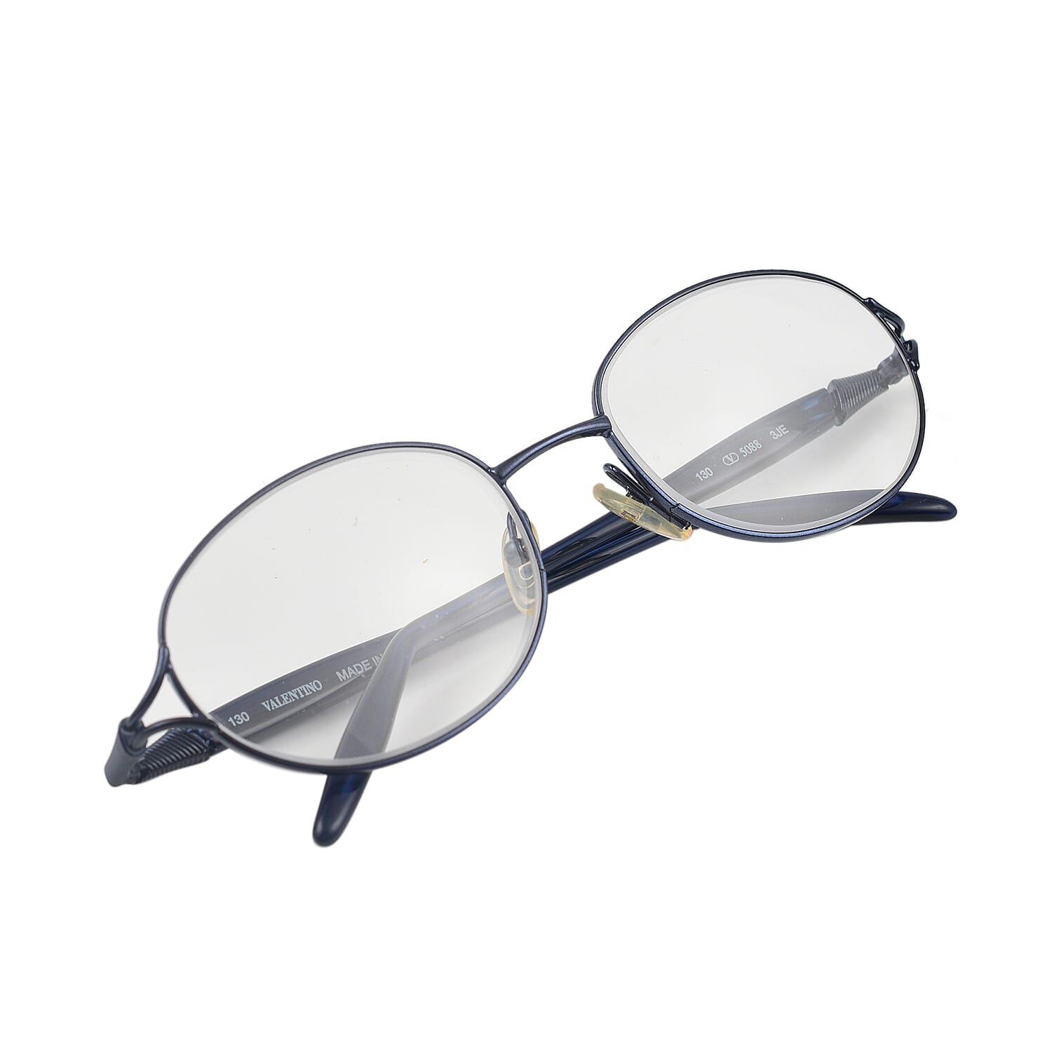 Designer Closeout - VALENTINO Oval Metal Unisex Readers (Power 4.0 D) - Blue