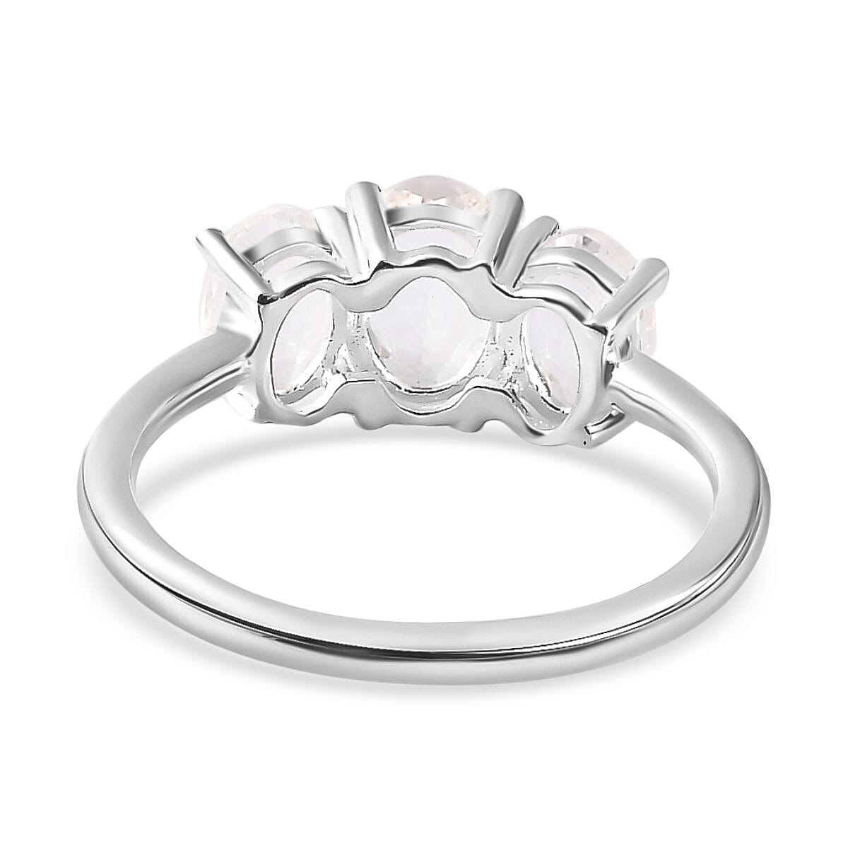 Petalite 3 Stone Ring in Sterling Silver 1.32 Ct.