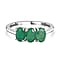 Socoto Emerald 3 Stone Ring in Sterling Silver