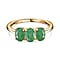 Socoto Emerald 3 Stone Ring in Sterling Silver