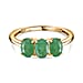 Socoto Emerald 3 Stone Ring in Sterling Silver