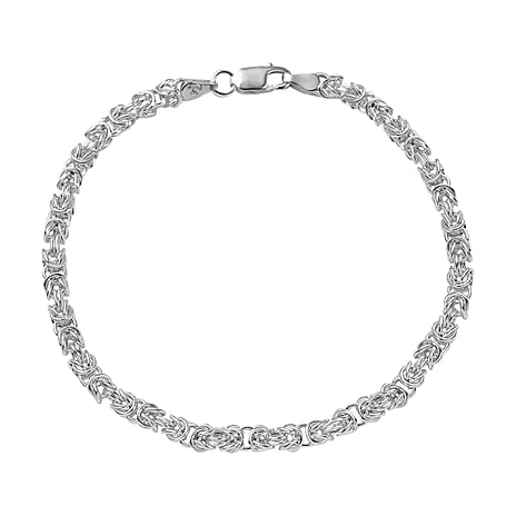 Vicenza Closeout - Italian Made Sterling Silver Byzantine Bracelet (Size - 7.5)
