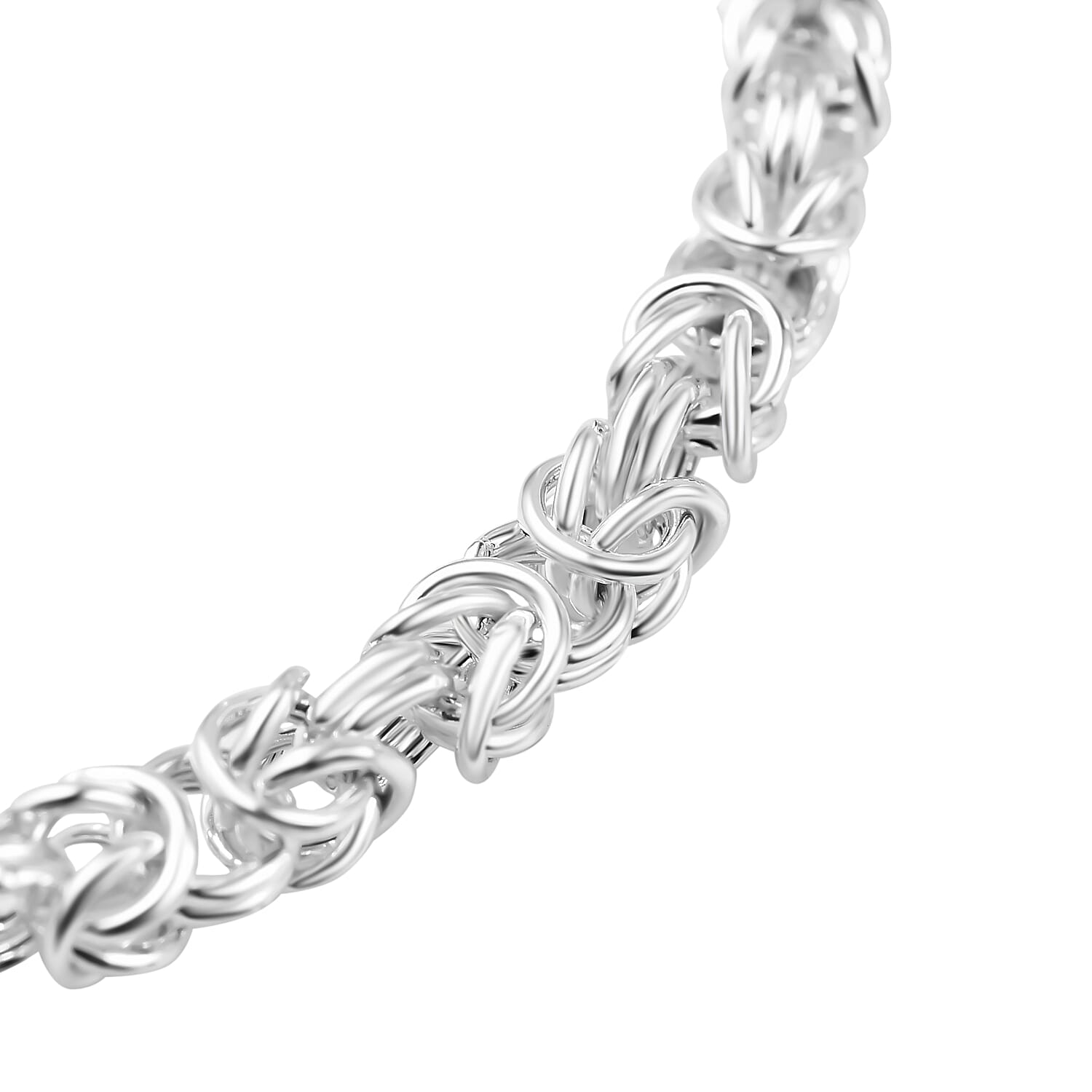 Vicenza Closeout - Italian Made Sterling Silver Byzantine Bracelet (Size - 7.5)
