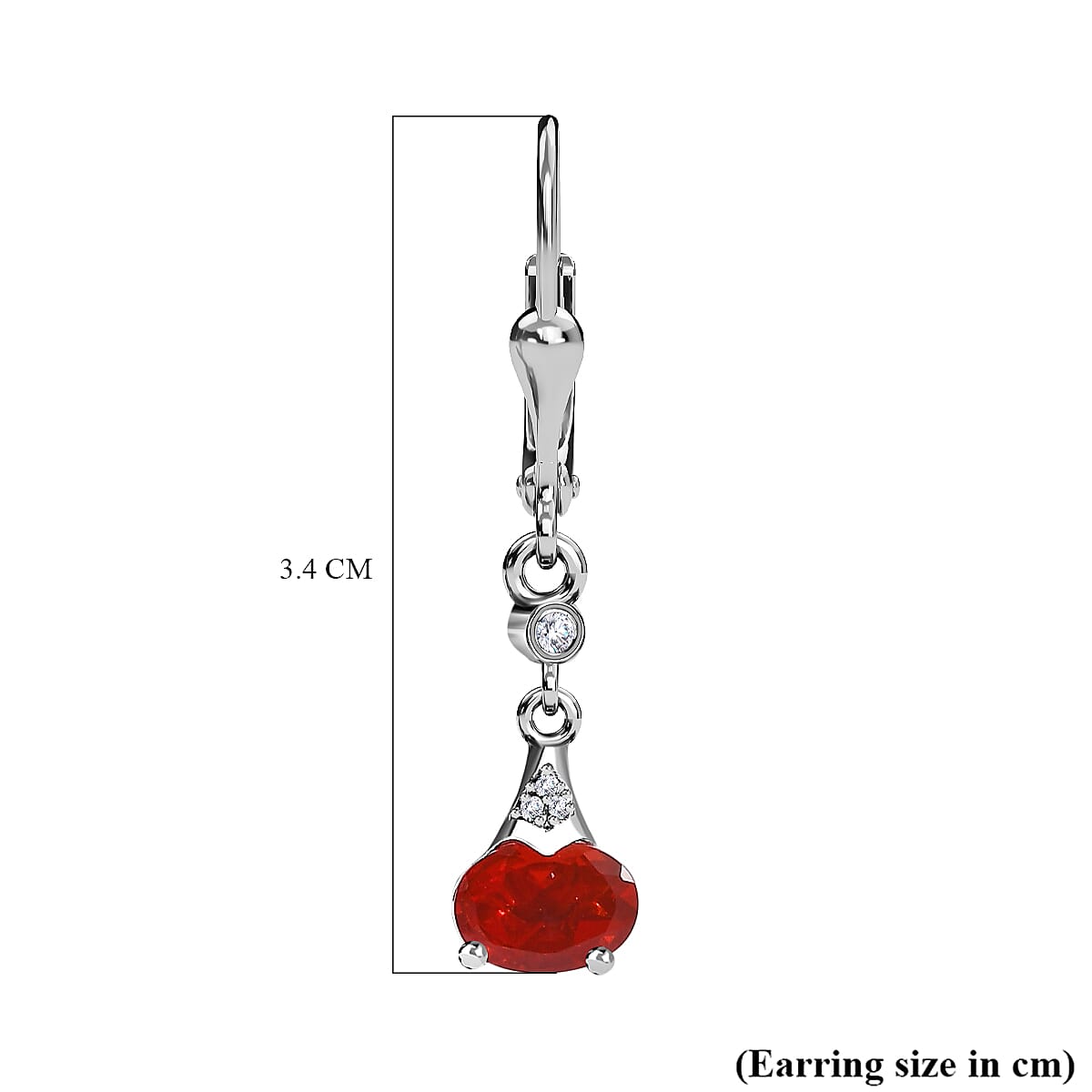 Salamanca Fire Opal & Natural Zircon Dangle Earrings in Platinum Overlay Sterling Silver 1.10 Ct