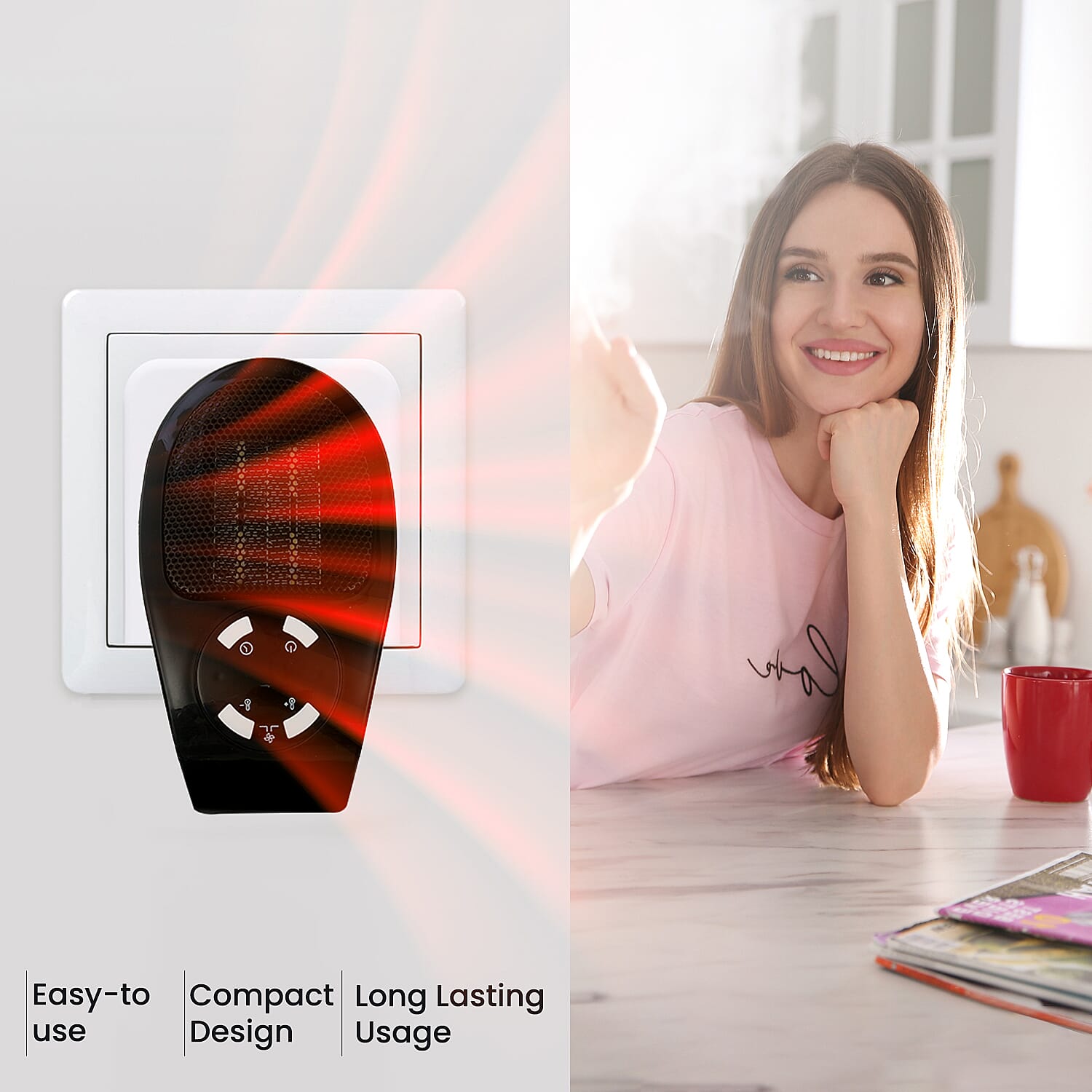 Heater (Size 10x20 cm) - Black