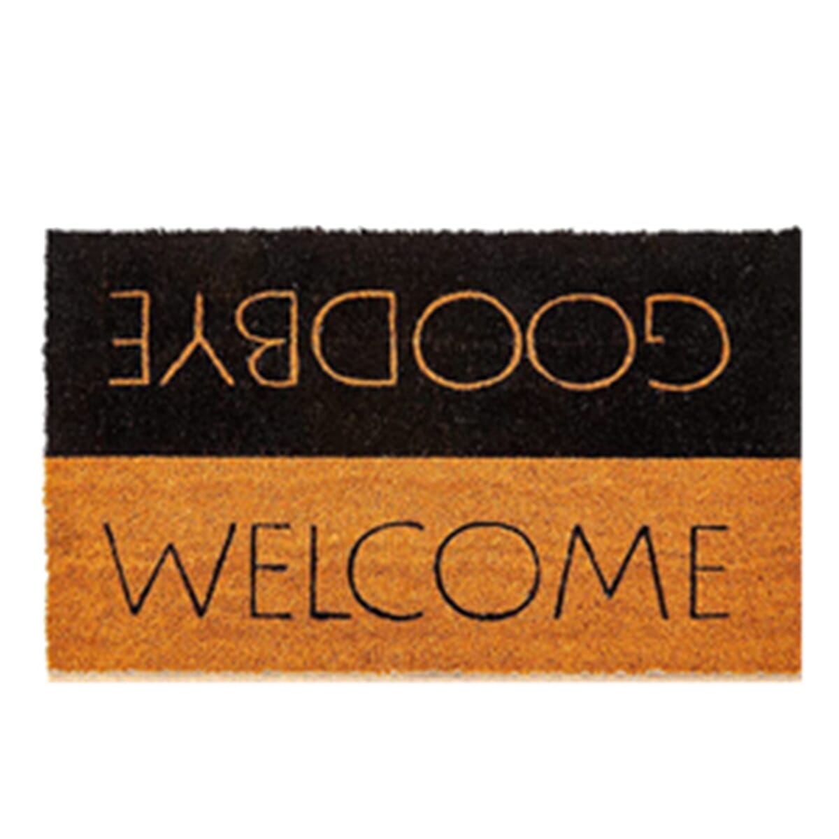 Welcome-Goodbye Coir Door Mat (Size 75x45 cm) - Brown
