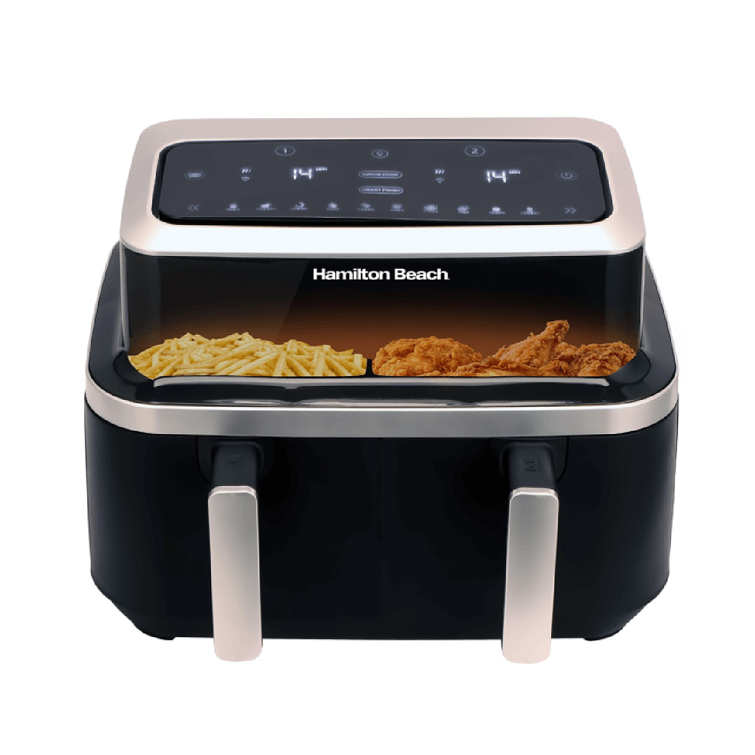 Hamilton Beach Vision Cook Dual Air Fryer (Capacity 9L) - Roast, Crisp, Bake - Healthier, Economic Cooking - Black