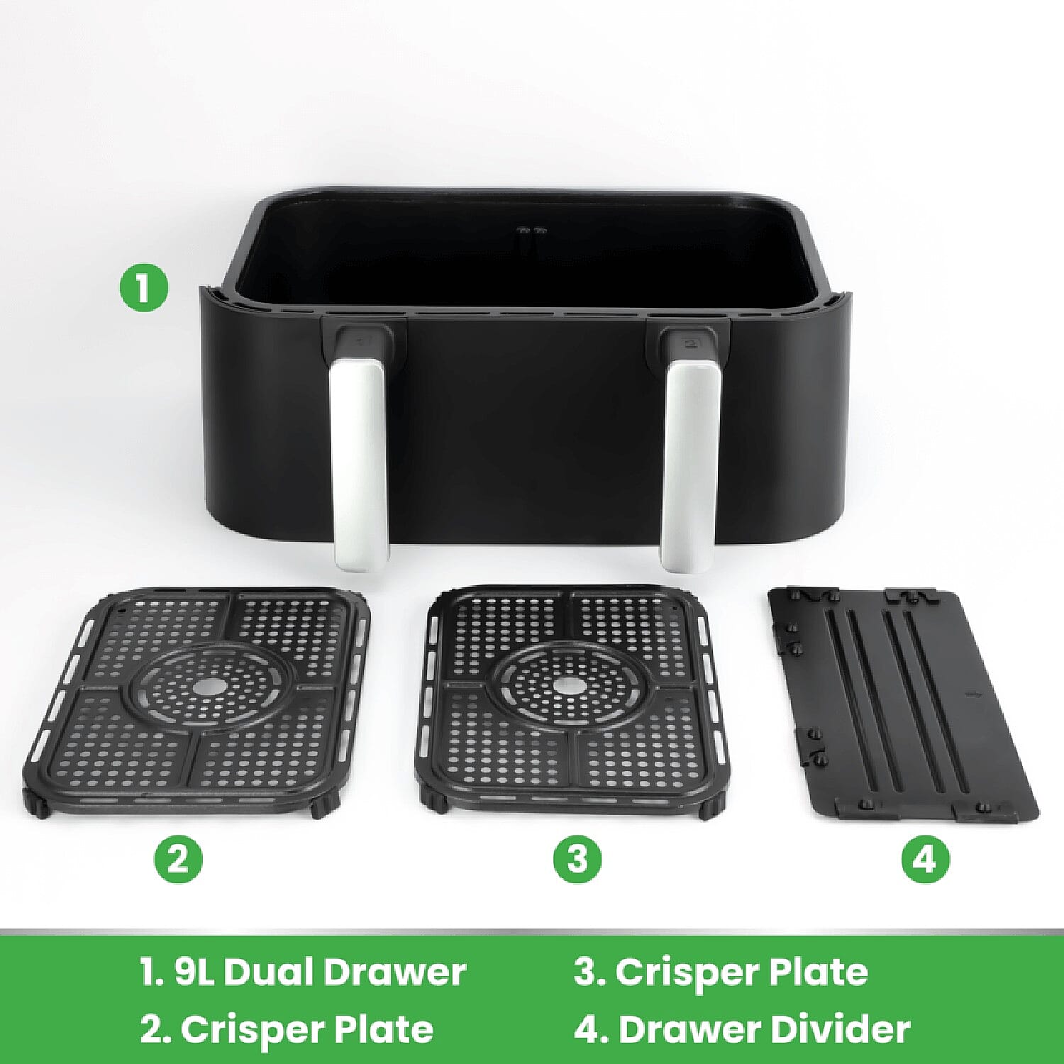 Hamilton Beach Vision Cook Dual Air Fryer (Capacity 9L) - Roast, Crisp, Bake - Healthier, Economic Cooking - Black