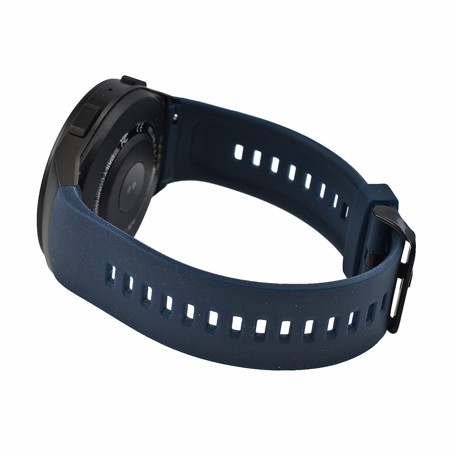 Automatic Round Multifunctional Smartwatch - Steps, Sleep, Heart Rate, Blood, Spo2. with Blue Silicone Strap