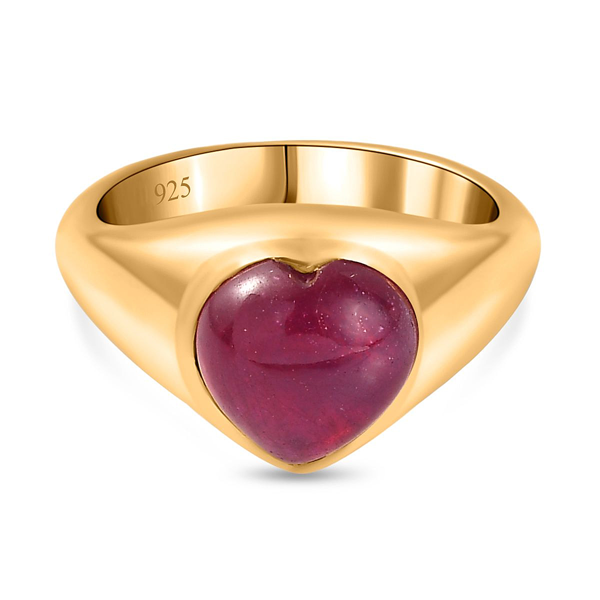 Tucson Special - African Ruby Ring in 18K Vermeil Yellow Gold Plated Sterling Silver 4.53 Ct