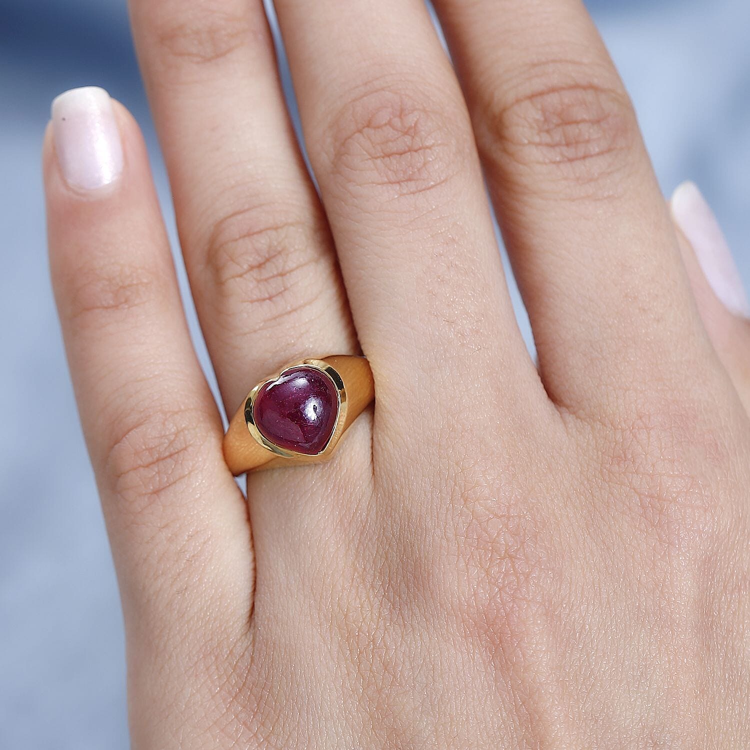 Tucson Special - African Ruby Ring in 18K Vermeil Yellow Gold Plated Sterling Silver 4.53 Ct