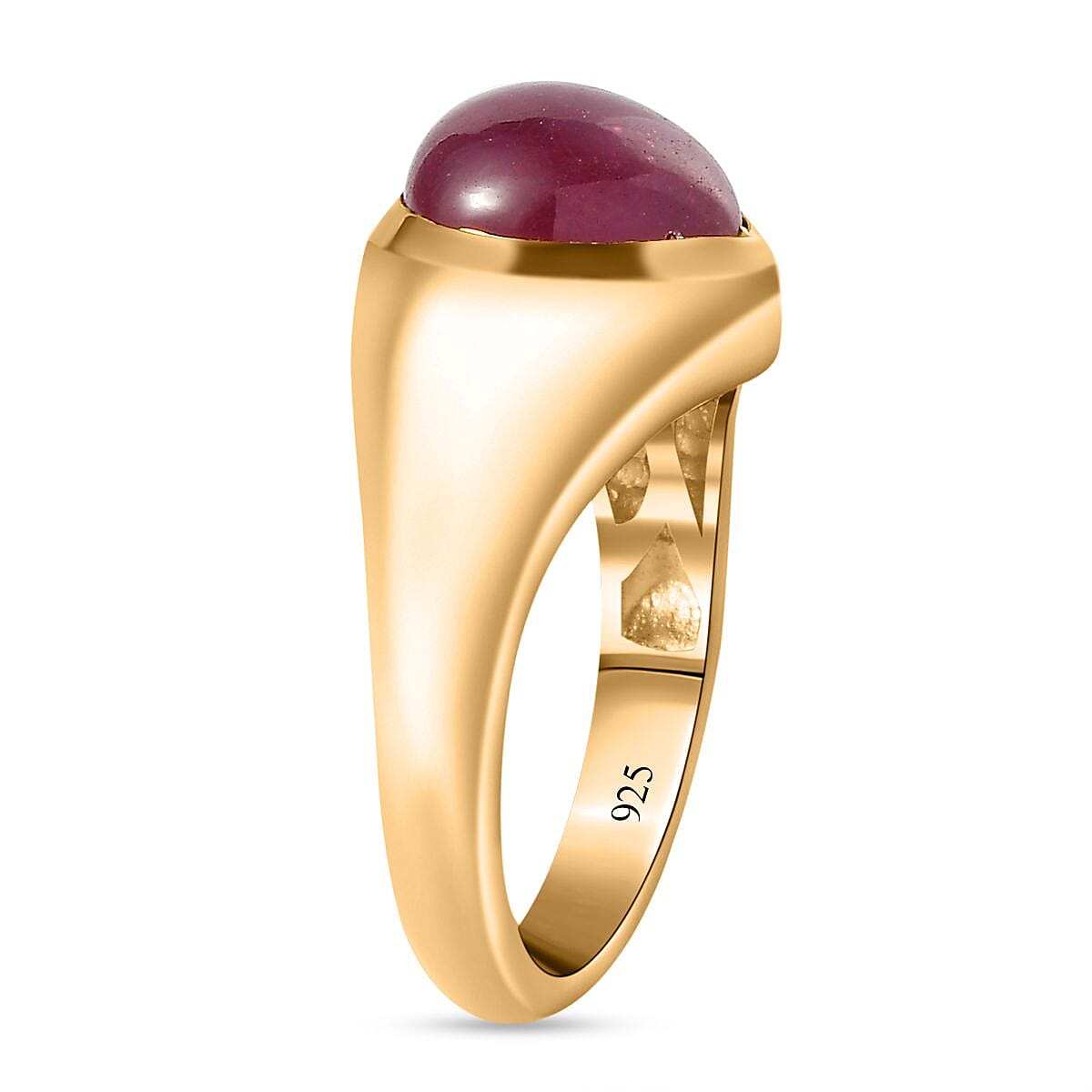 Tucson Special - African Ruby Ring in 18K Vermeil Yellow Gold Plated Sterling Silver 4.53 Ct