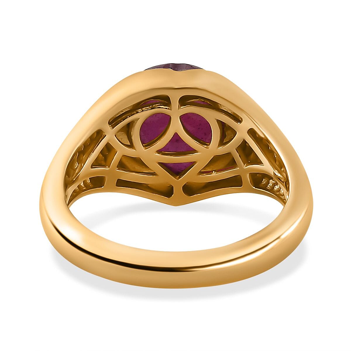 Tucson Special - African Ruby Ring in 18K Vermeil Yellow Gold Plated Sterling Silver 4.53 Ct