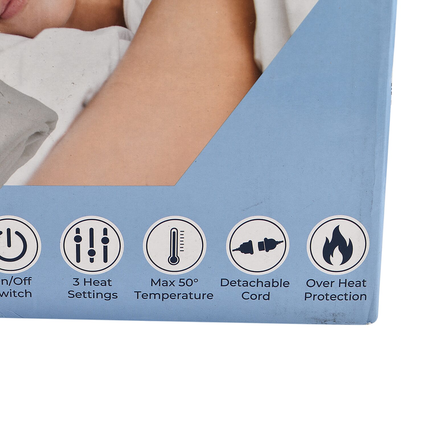 CUQOO Premium Heated Blanket with 3 Heat Setting & LED Indicator Light (Single Size 135x65 cm) - White