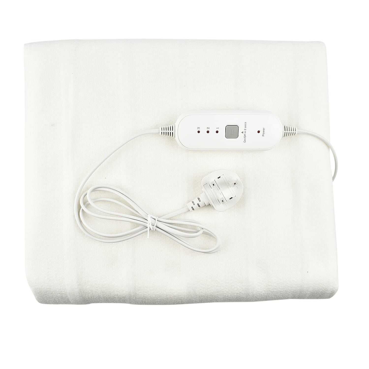 CUQOO Premium Heated Blanket with 3 Heat Setting & LED Indicator Light (DBL Size 167x137 cm) - White