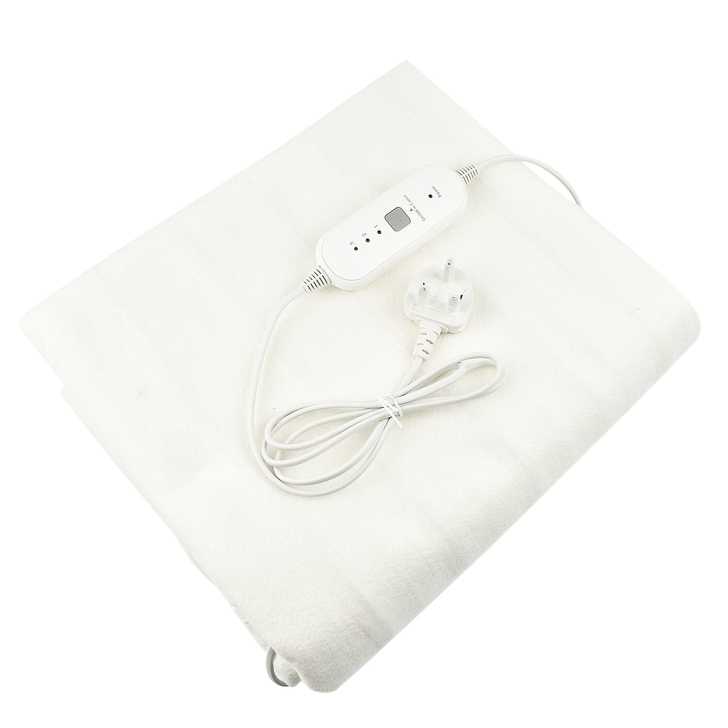 CUQOO Premium Heated Blanket with 3 Heat Setting & LED Indicator Light (Double Size 135x120 cm) - White