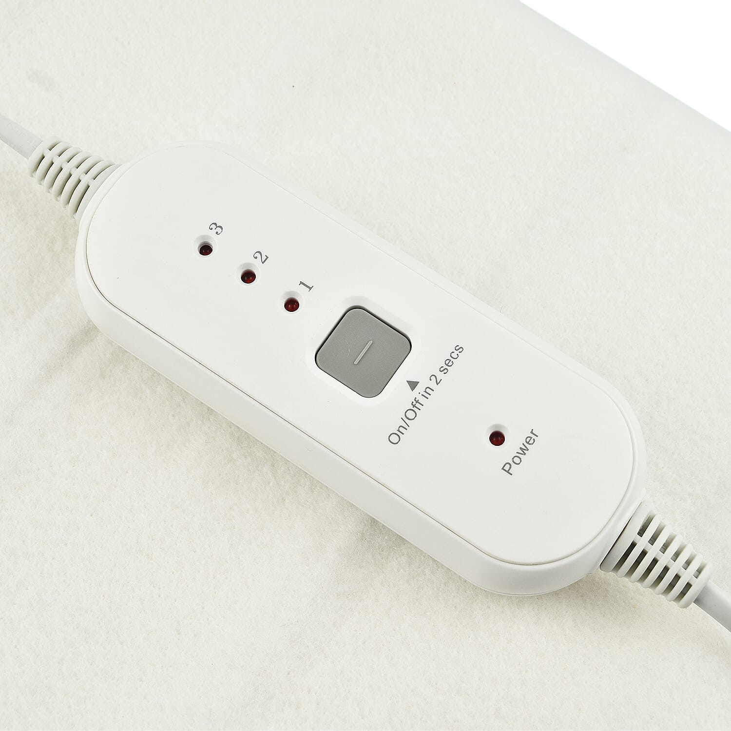 CUQOO Premium Heated Blanket with 3 Heat Setting & LED Indicator Light (Double Size 135x120 cm) - White