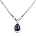 Royal Bali One Time Deal - THE DUALITY OF LIFE African Ruby Pear Drop Solitaire Necklace (Size - 20) in Sterling Silver 20.00 Ct, Sterling Silver Wt 22.00 GM