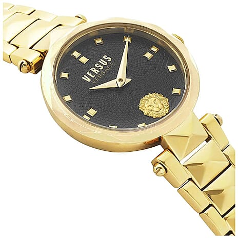 VERSUS VERSACE Covent Garden Quartz Movement Water Resistant Ladies Watch With Stainless Steel Chain Strap - Gold