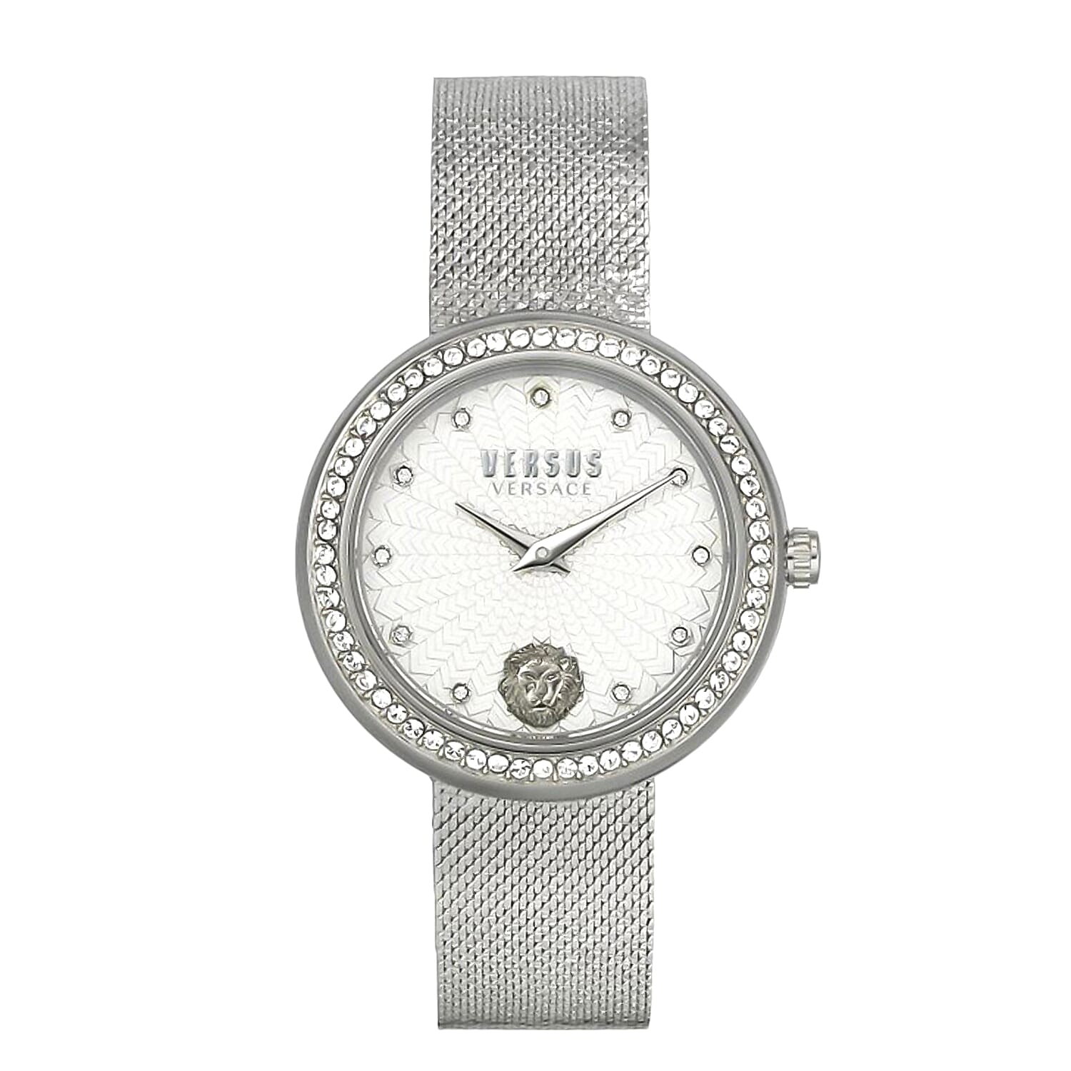 VERSUS VERSACE  Quartz Movement Water Resistant Ladies Watch With Stainless Steel Chain Strap -Silver