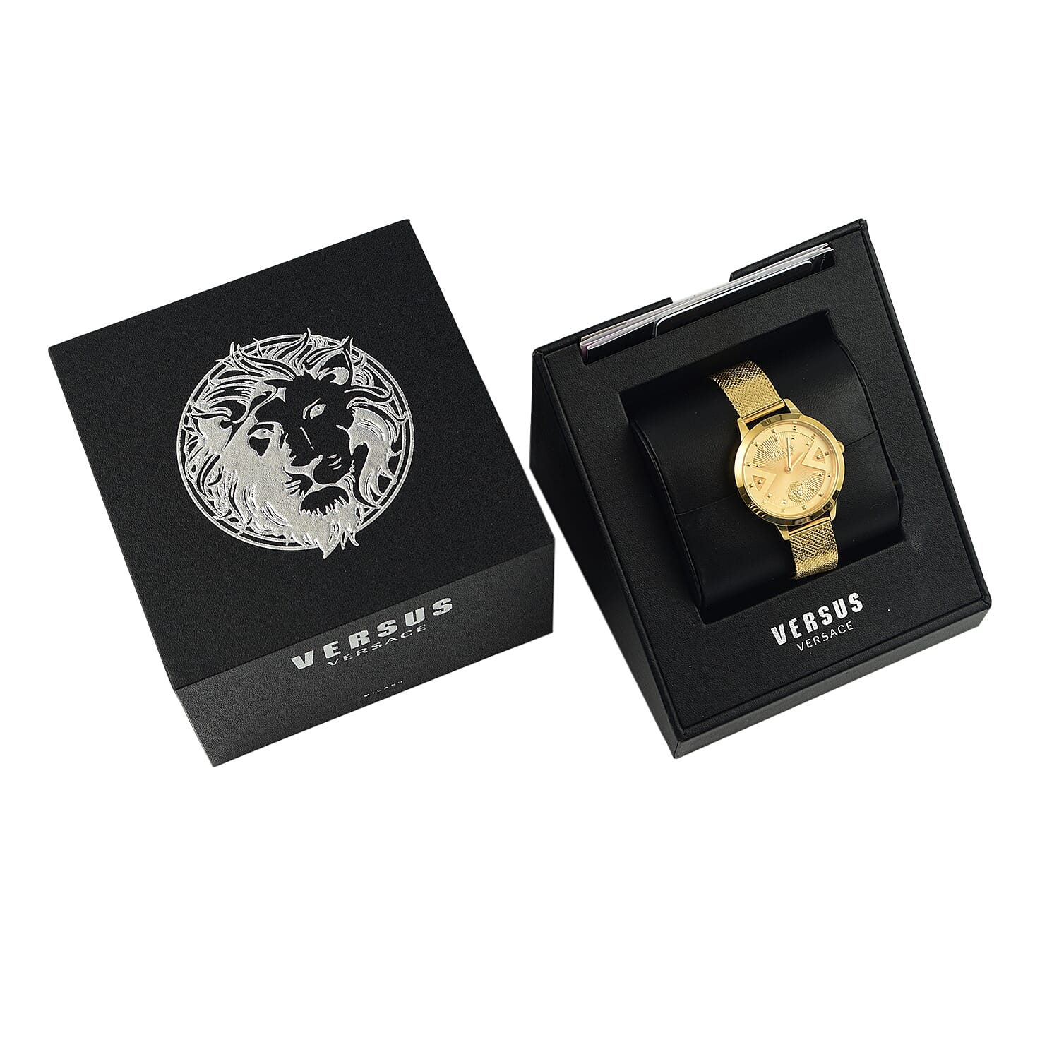 VERSACE VERSUS Gold Watch With Milanese Strap With Packaging