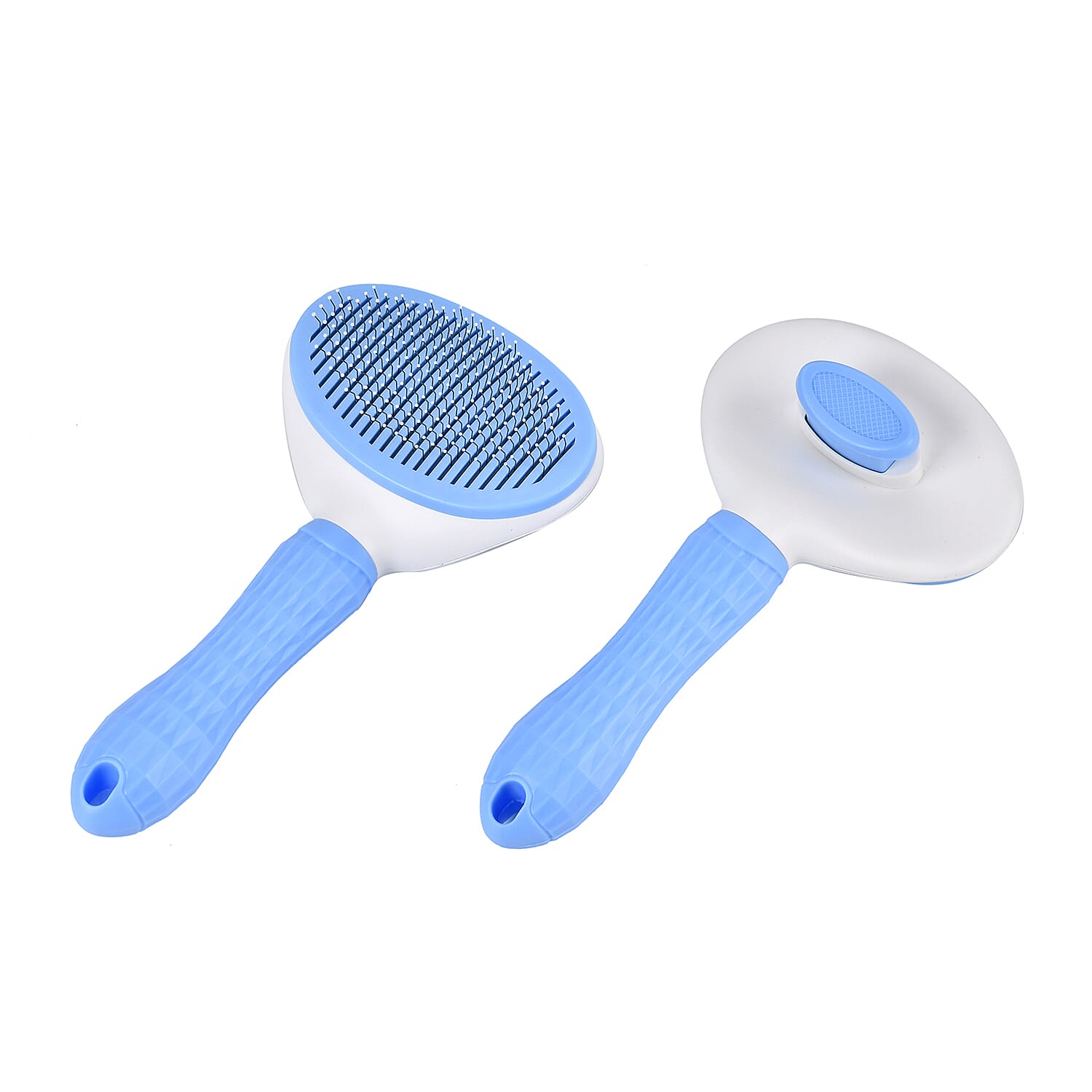 Set of 2 Pet Self-Cleaning Comb - Blue