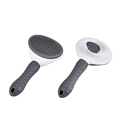 Set of 2 Pet Self-Cleaning Comb Grooming Brush for Dog and Cat - Grey