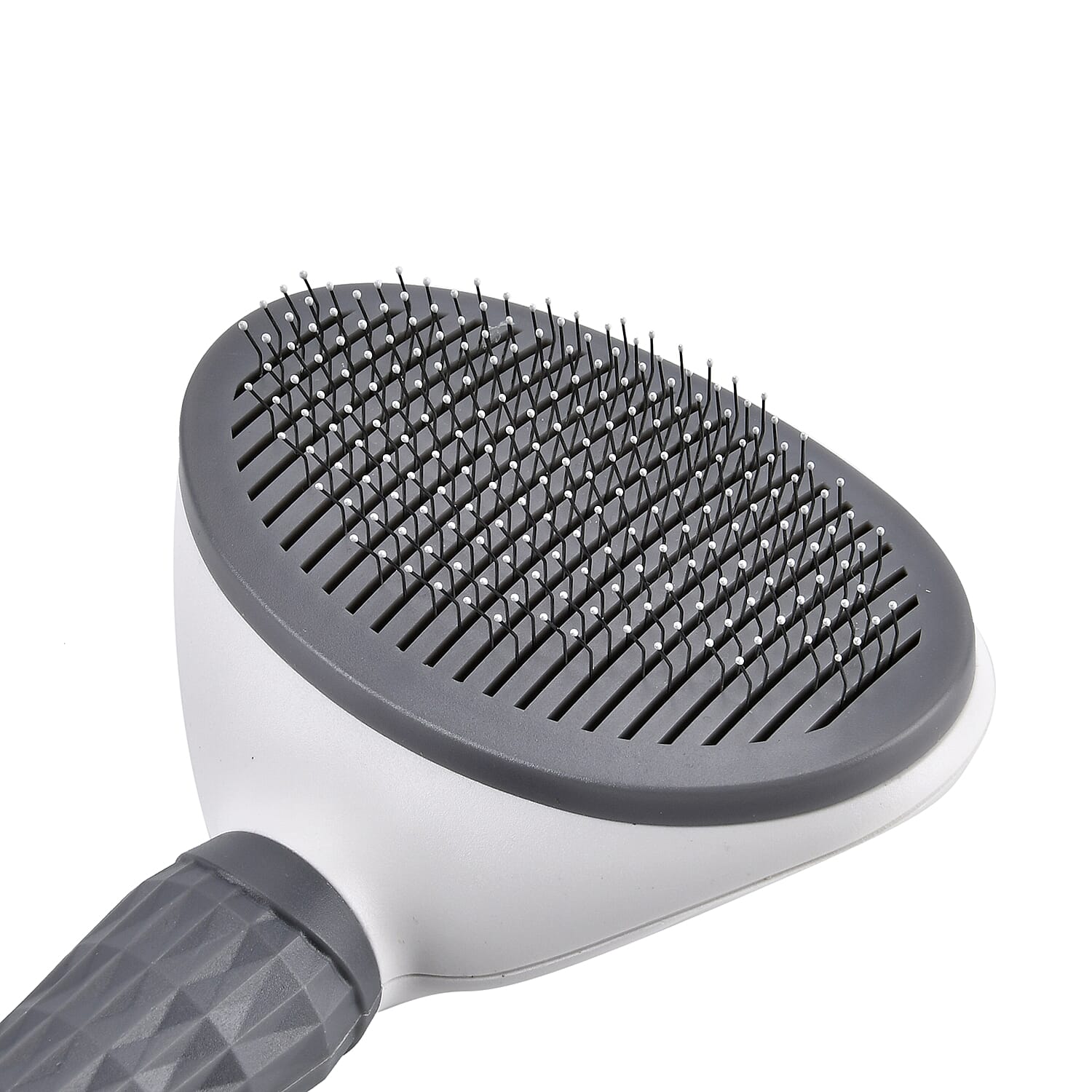 Set of 2 Pet Self-Cleaning Comb Grooming Brush for Dog and Cat - Grey