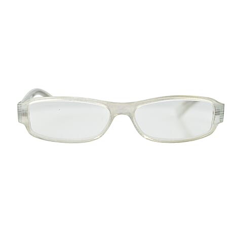 Designer Closeout BURBERRY reading glass (-4.0D) Wide Rectangular Acetate frame- White