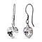White Austrian Crystal Solitaire Heart Earring in Platinum Overlay Sterling Silver