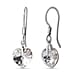Fern Green Austrian Crystal Heart Earrings in Platinum Overlay Sterling Silver