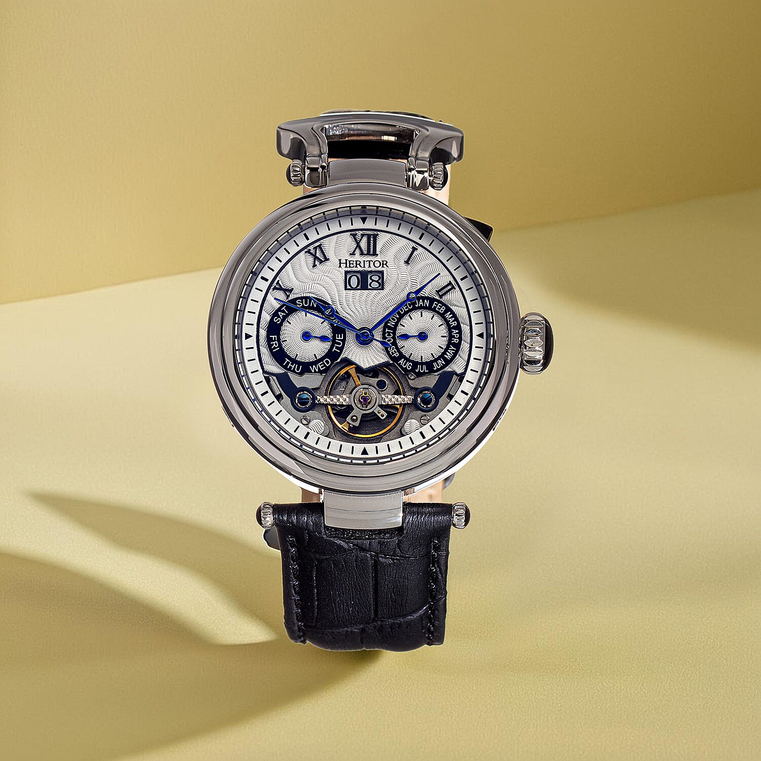 Heritor Automatic Ganzi Analog Dial Rose Gold Hand 5 ATM Mens Watch