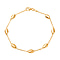 Yellow Gold Overlay Sterling Silver Station Bracelet (Size - 7.5)