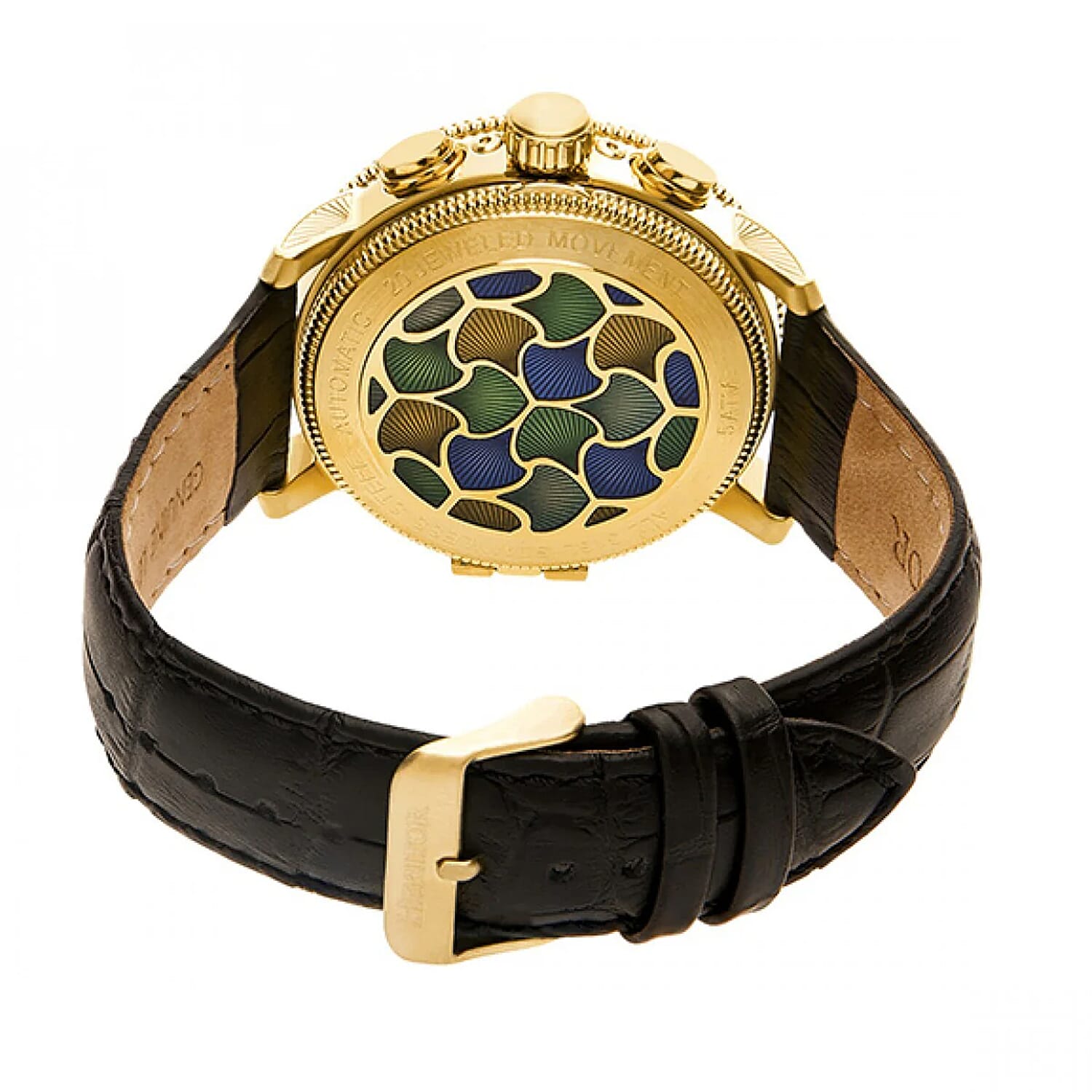 HERITOR Luciano Automatic Movt. 20ATM Water Resistant Green Dial Mens Watch with Silver Colour Stainless Steel Strap and Silver-Tone Case