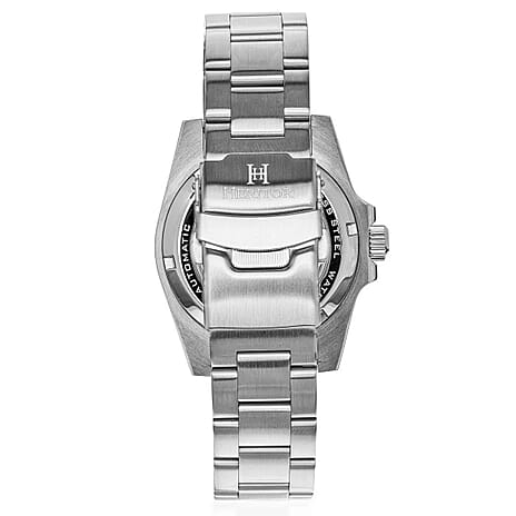 HERITOR Luciano Automatic Movt. 20ATM Water Resistant Green Dial Mens Watch with Silver Colour Stainless Steel Strap and Silver-Tone Case