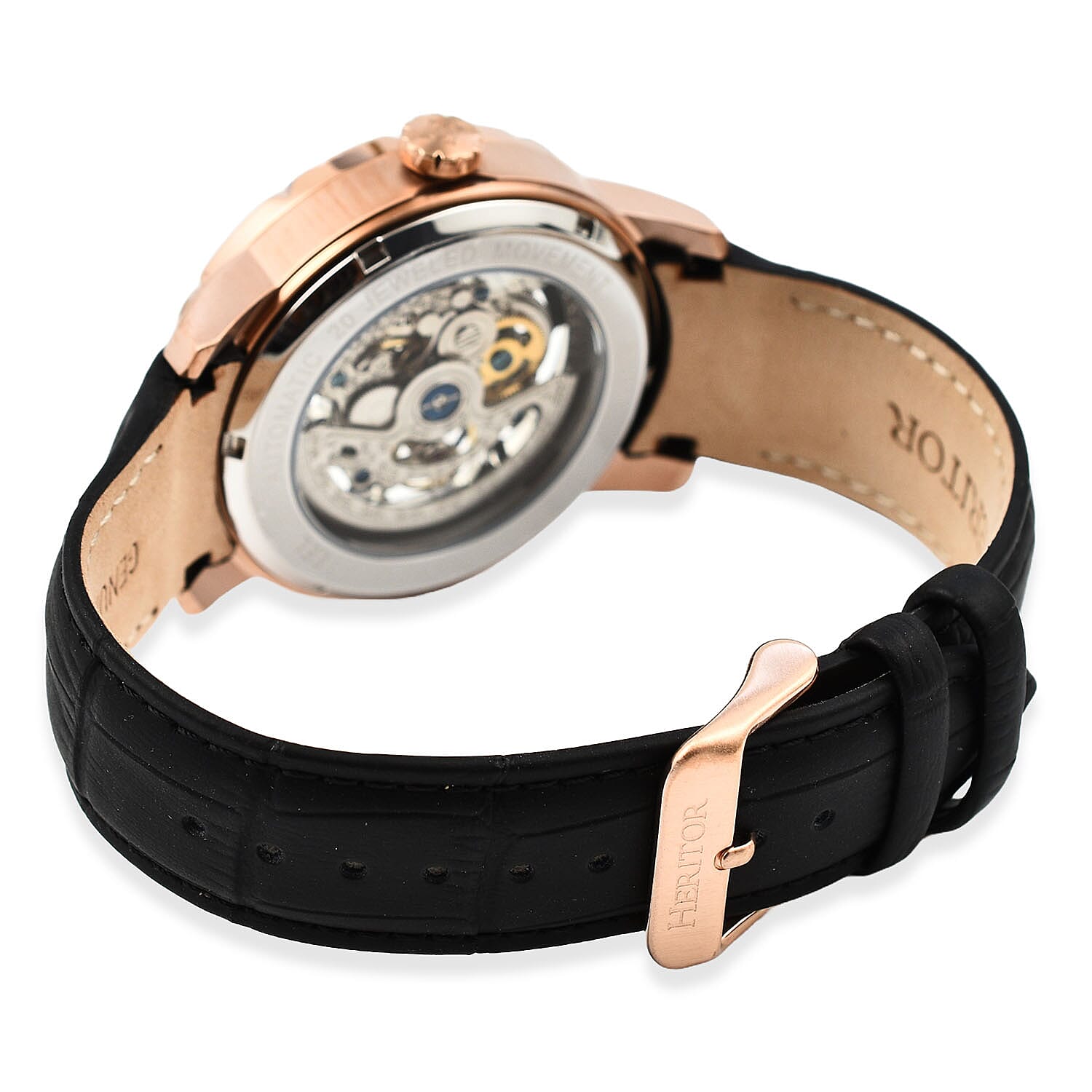 Ryder Collection Heritor Automatic Movt. 5 ATM Water Resistant Watch with Black Genuine Leather Strap Ryder Collection Heritor Automatic Movt. 5 ATM Water Resistant Watch with Black Genuine Leather Strap