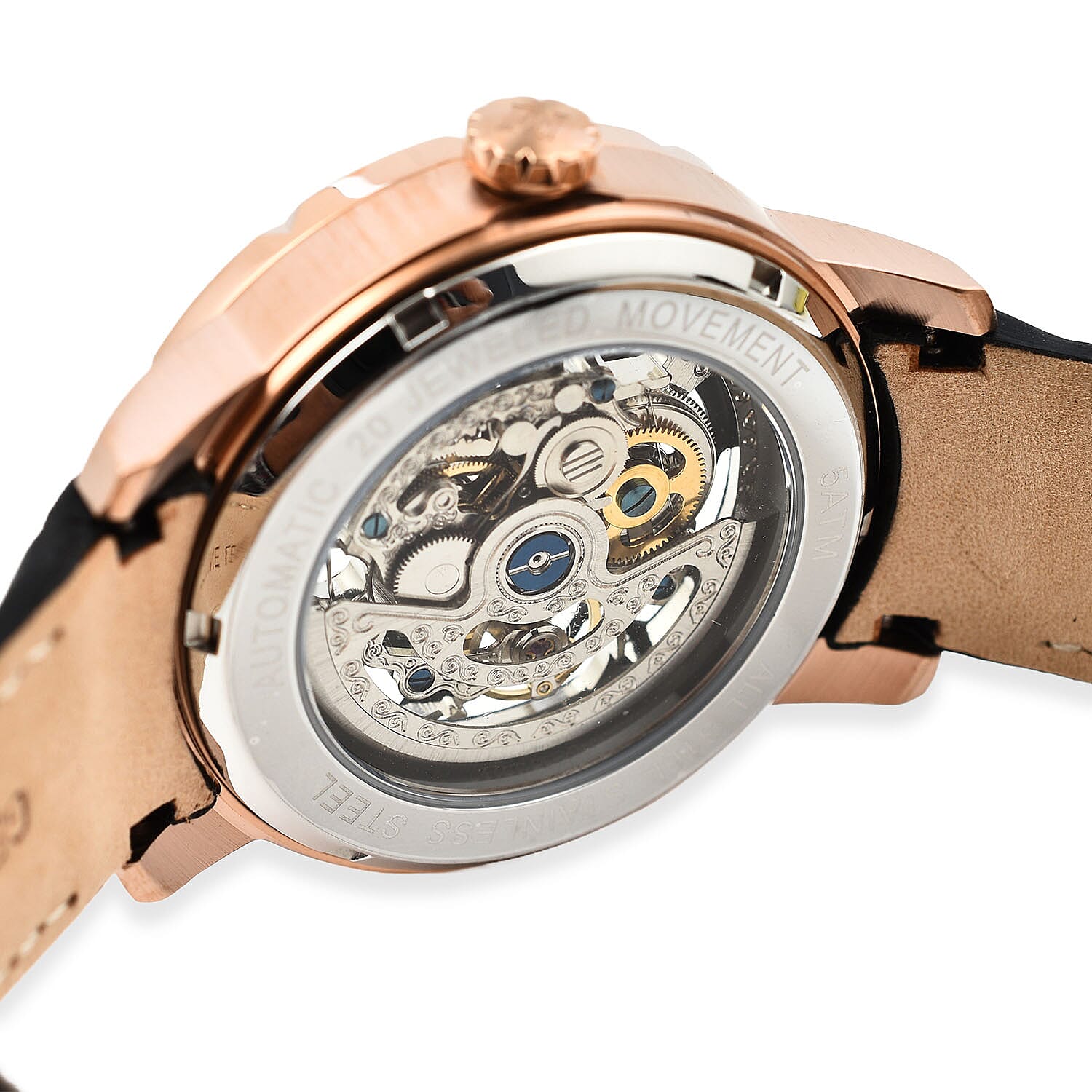 Ryder Collection Heritor Automatic Movt. 5 ATM Water Resistant Watch with Black Genuine Leather Strap Ryder Collection Heritor Automatic Movt. 5 ATM Water Resistant Watch with Black Genuine Leather Strap