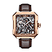 Campbell Collection Heritor Automatic Movement Black Dial 10 ATM Water Resistant Watch with Black Genuine Leather Strap